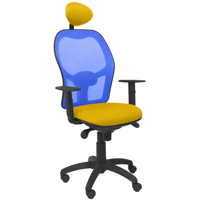Silla Jorquera Malla Azul Asiento Bali Amarillo C