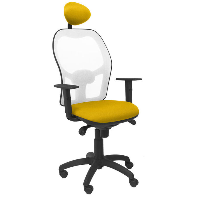 Silla Jorquera Malla Blanca Asiento Bali Amarillo