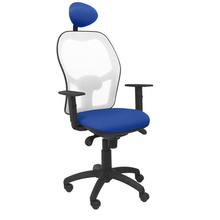 Silla Jorquera Malla Blanca Asiento Bali Azul Con