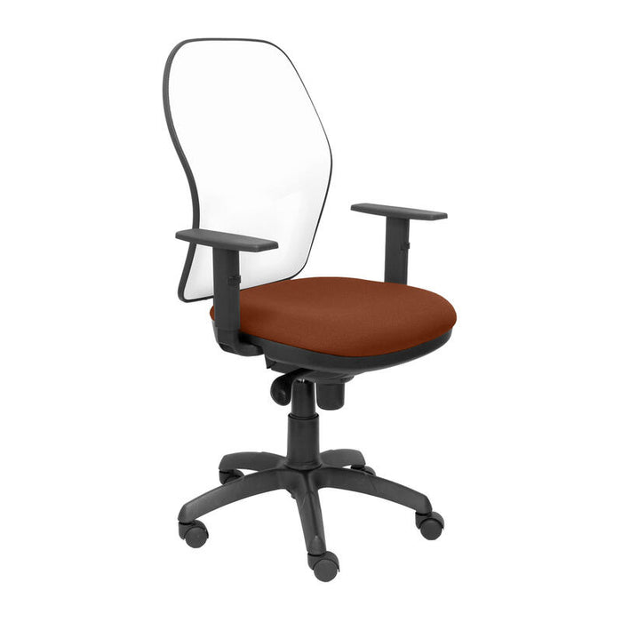 Silla Jorquera Malla Blanca Asiento Bali Marrón