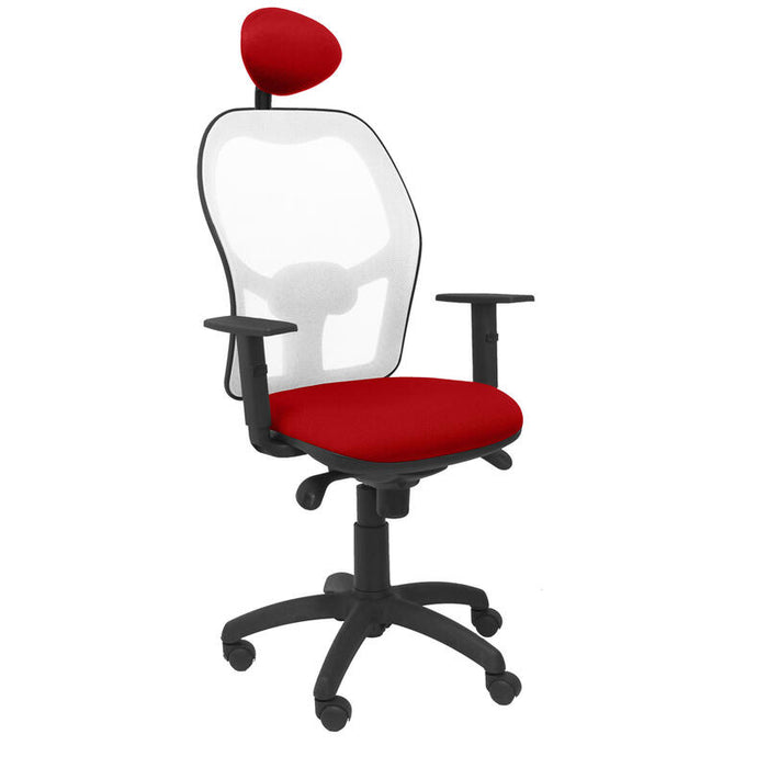 Silla Jorquera Malla Blanca Asiento Bali Rojo Con