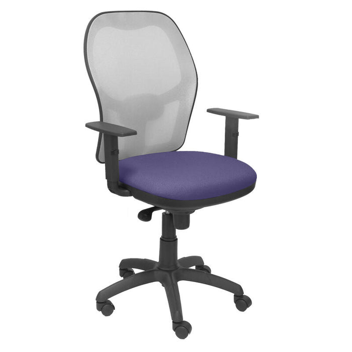 Silla Jorquera Malla Gris Asiento Bali Azul Claro