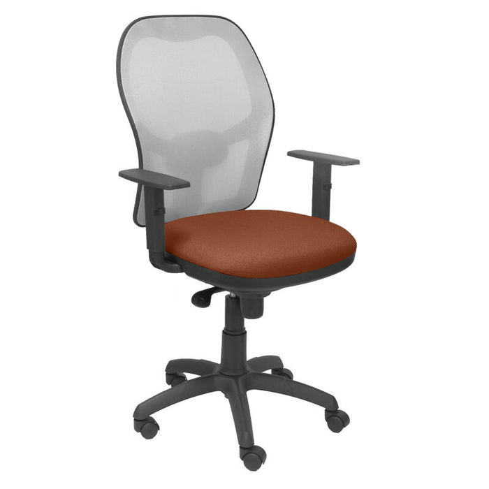 Silla Jorquera Malla Gris Asiento Bali Marrón