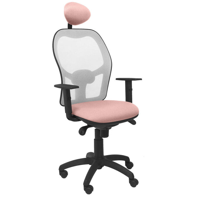 Silla Jorquera Malla Gris Asiento Bali Rosa Pálid