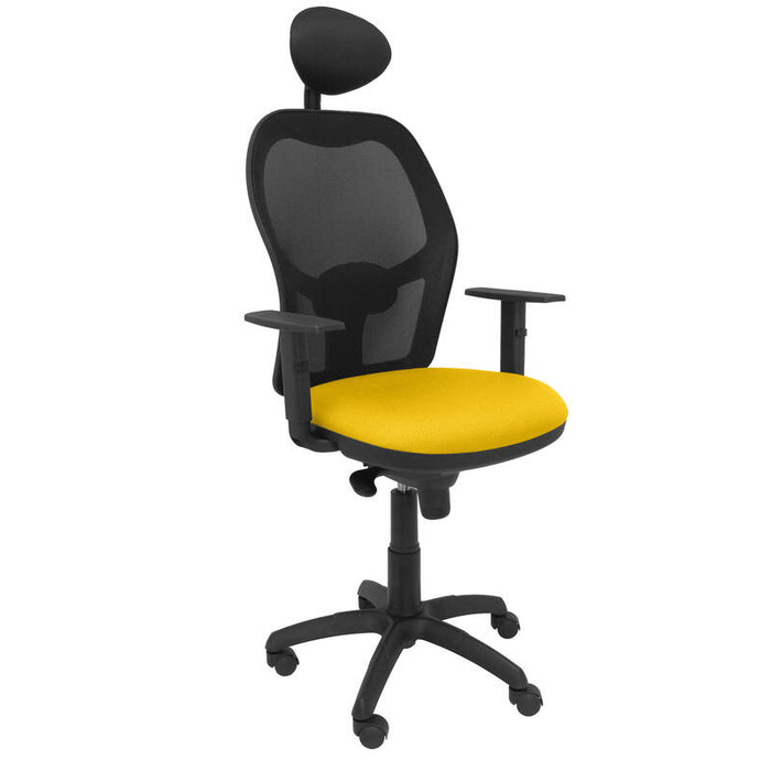 Silla Jorquera Malla Negra Asiento Bali Amarillo