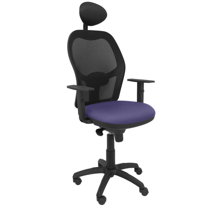 Silla Jorquera Malla Negra Asiento Bali Azul Clar