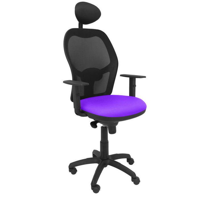Silla Jorquera Malla Negra Asiento Bali Lila Con