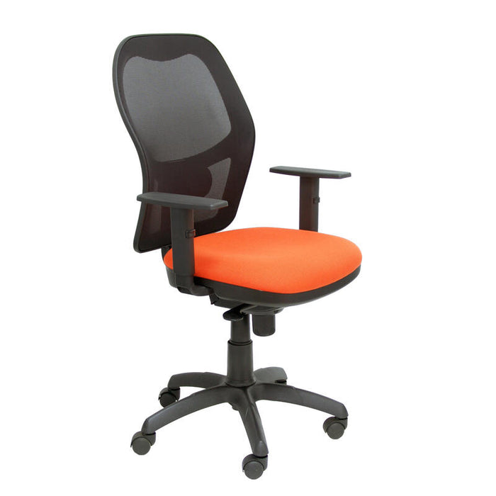 Silla Jorquera Malla Negra Asiento Bali Naranja