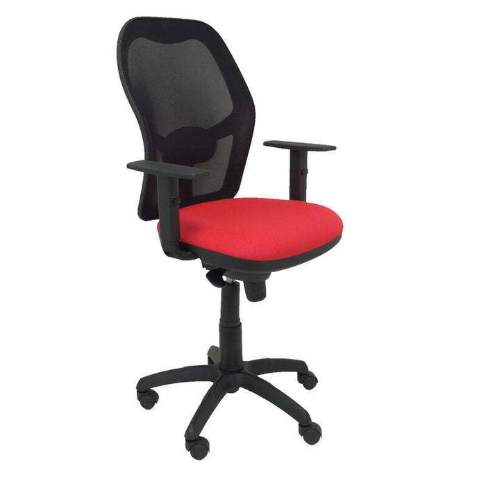 Silla Jorquera Malla Negra Asiento Bali Rojo
