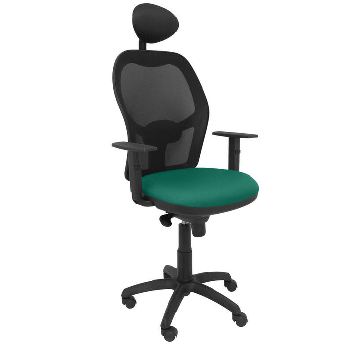 Silla Jorquera Malla Negra Asiento Bali Verde Con