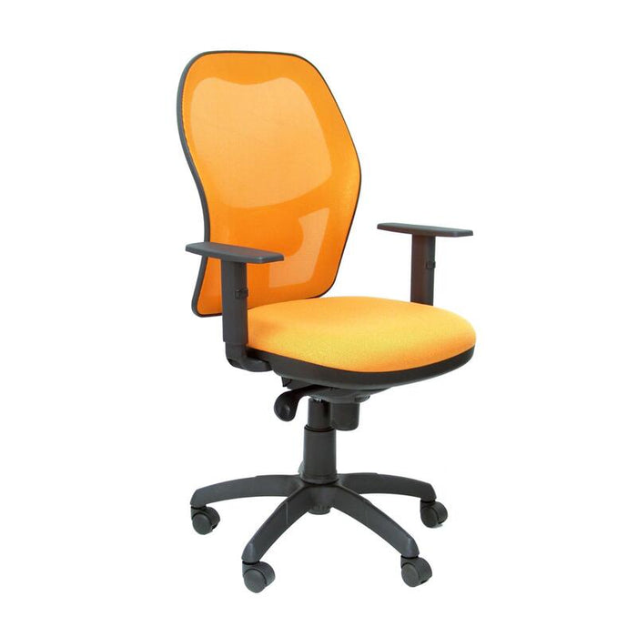 Silla Jorquera Malla Negro Asiento Naranja