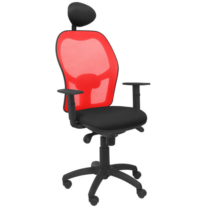 Silla Jorquera Malla Roja Asiento Bali Negro Con