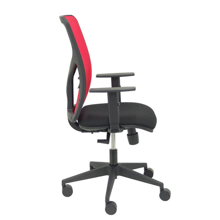 Silla Motilla Malla Roja Asiento Bali Negro Brazo