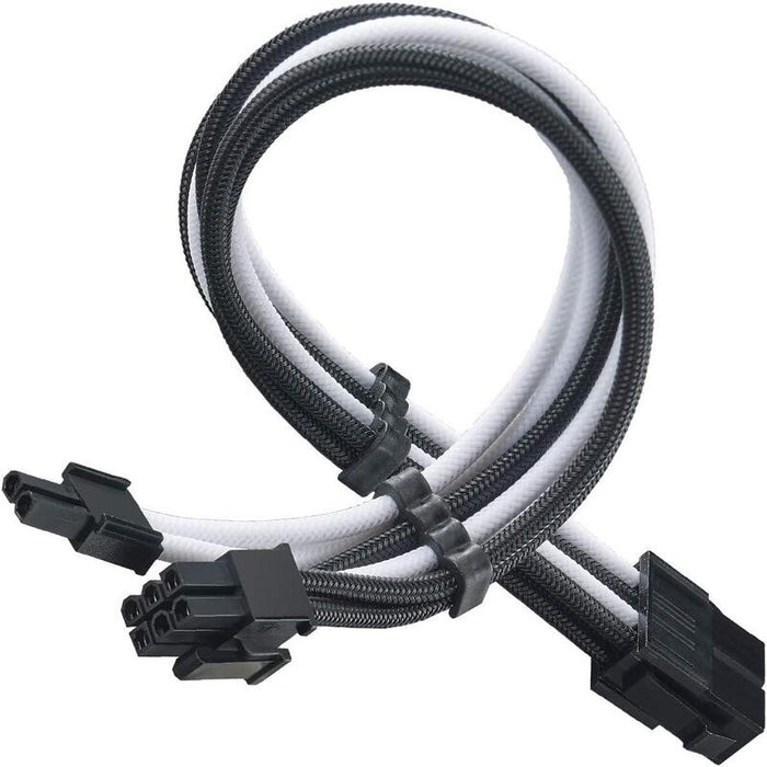 Silverstone Pp07e Cable De Extensión 8 Pines 6 + 2 Gpu Pcie 300 Mm 18 Awg Sst-Pp07e-Pcibw Negro + Blanco