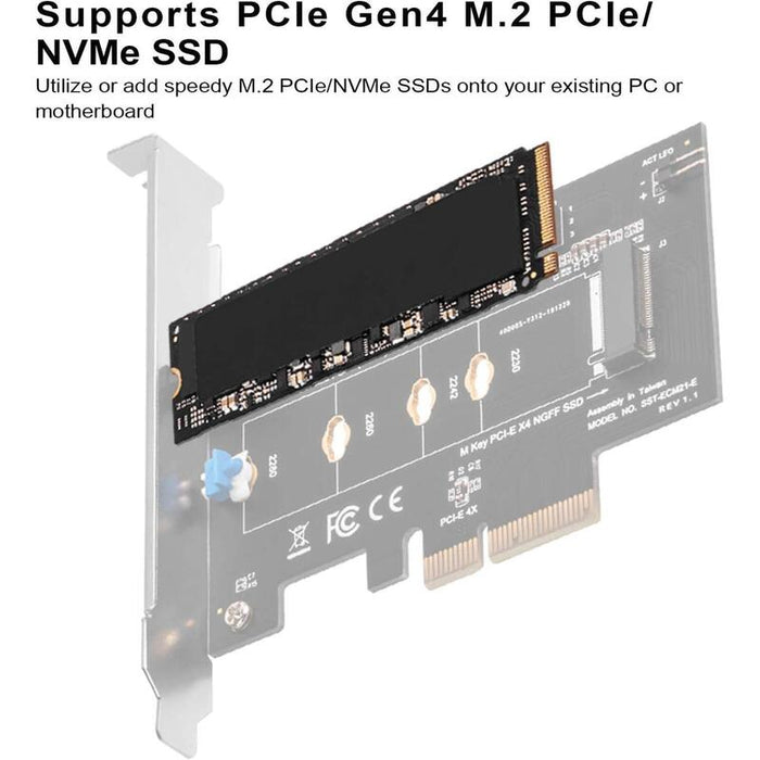 Silverstone Sst-Ecm21-E - Tarjeta De Expansión Pci-E Pci-E X4 M.2 (Ngff), Diseño Sin Tornillos, Pci-E Gen. 4 71151