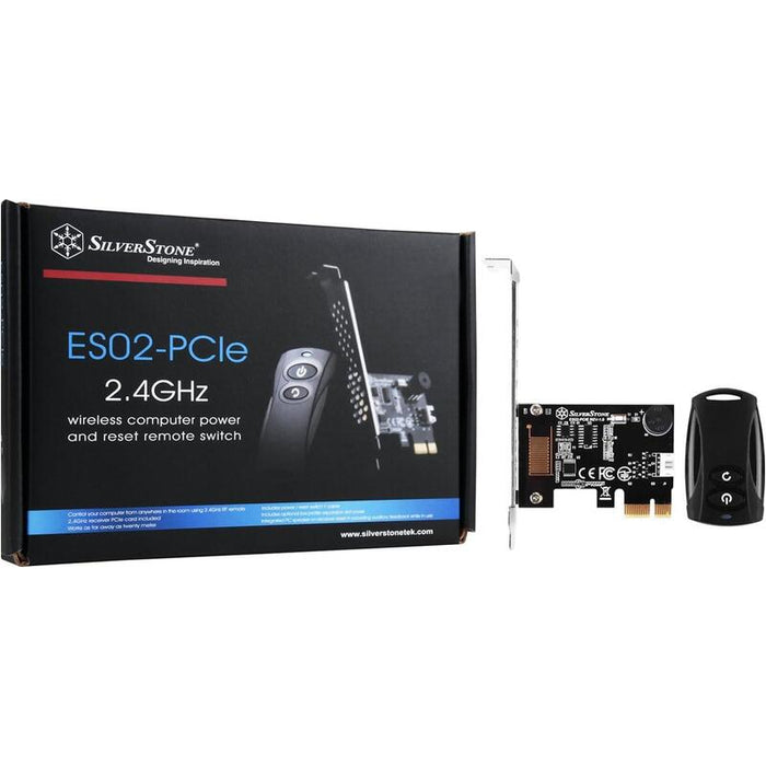 Silverstone Sst-Es02-Pcie - Control Remoto 2.4g Para Encendido / Reinicio De Pc, Altavoz De Computadora Integrado, Pcie