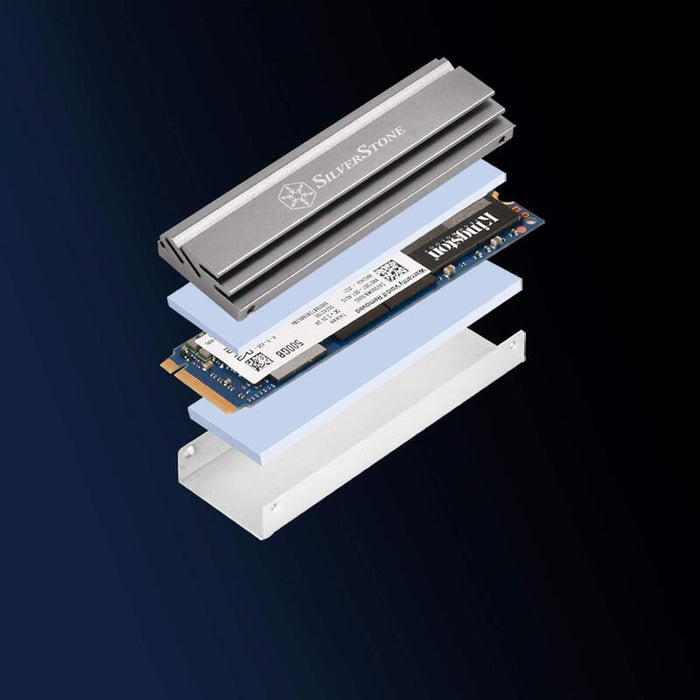 Silverstone Tp04, M.2-Ssd-Kit De Refrigeración, Aleación De Aluminio, Gris Titanio, Sst-Tp04t