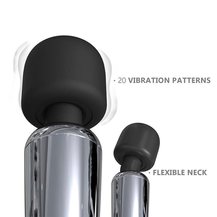 Silvery Wand Masajeador High-Tech Súper Potente Inalámbrico Usb Color Cromo Silicona