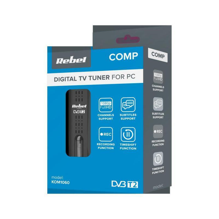 Sintonizador Comp Rebel Digital Usb Dvb-T2 H.265 Hevc