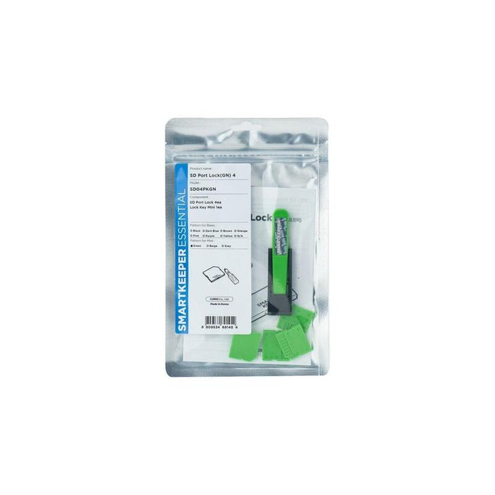 Smartkeeper Msd04pkgn 4 X Micro Sd Port Blockers Con 1 X Lock Key Mini Green Slsart-0321 Slsart0321 (Slsart-0321)