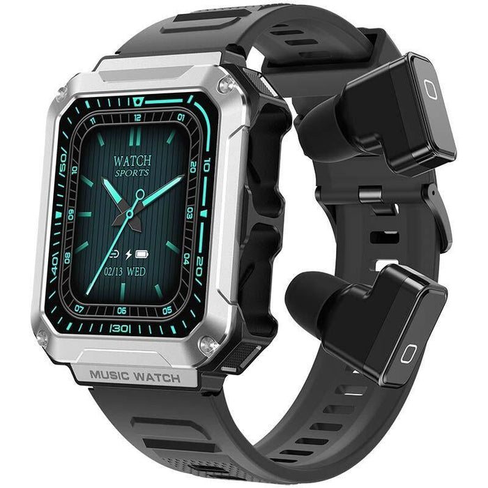 Smartwatch Lemfo T93 Plata Con Auriculares Tws