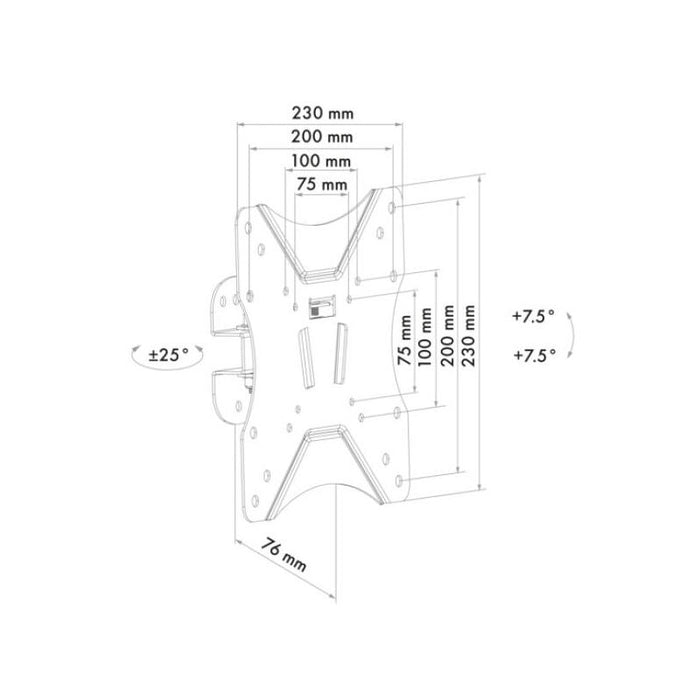 Soporte De Pared Para Tv Schwaiger, 23 "-42", 1 Articulación Máx.25 Kg Negro