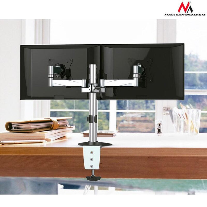 Soporte Doble Para Monitor Pantalla Lcd Led Tv Doble (13"-27", 8 Kg, Vesa 75 Y 100) Maclean Mc-714