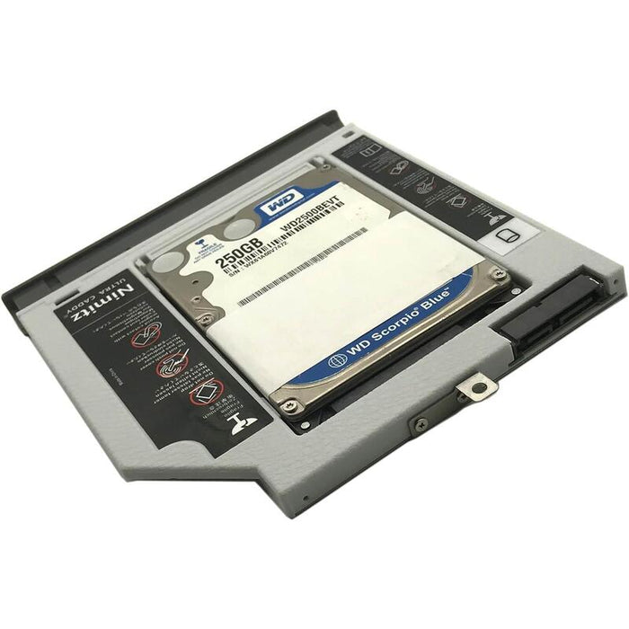 Soporte Grabadora Ultracaddy 2º Hdd / Ssd Caddy Para Lenovo Ideapad 320 330 520 Con Placa Frontal Gris