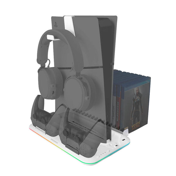 Soporte Multifunción Rgb Para Ps5 Mars Gaming Mps5-B2 Blanco