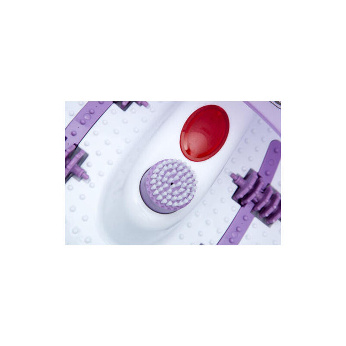 Spa Para Pies Mesko Ms2152 Hidromasaje Rodillo De Masaje Planta Calefactable Blanco Y Morado Medidas 36.3x21.5x41cm