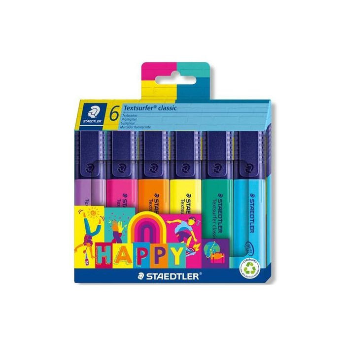 Staedtler Estuche 6 Marcadores Fluorescentes Textsurfer Classic Happy Line C/Surtidos