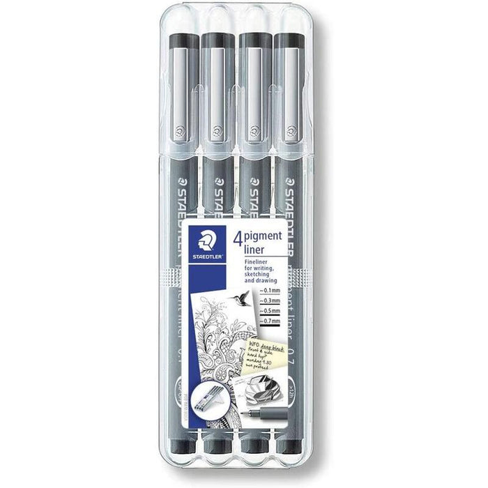 Staedtler Pigment Liner Negro Caja 4pcs