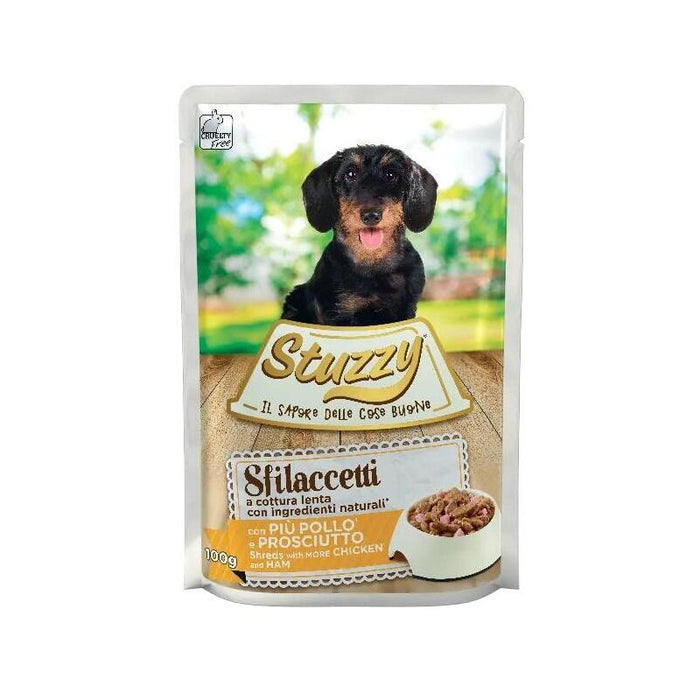 Stuzzy Sfilaccetti Chicken With Ham - Wet Dog Food - 100g