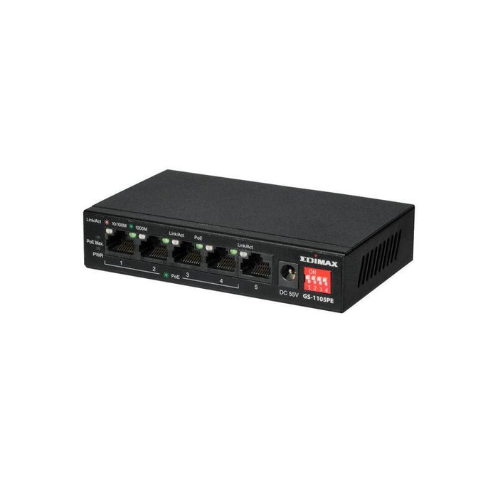Switch Edimax Gs-1105pe Long Range 5-Port Gigabit Con 4-Port Poe+