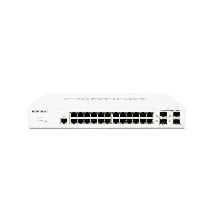 Switch Gestionable Fortinet Fs-124e L2 24xge Rj45 4xge Sfp 256 Mb Ddr3 Montaje Rack Sin Ventilador