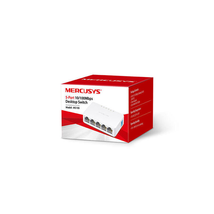 Switch Mercusys Ms105 5 Puertos -  10 - 100mbps -  Rj45