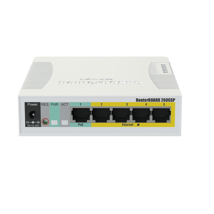 Switch Mikrotik Rb260gsp Css106-1g-4p-1s 6 Puertos Rj45 10 100 1000 Sfp Poe