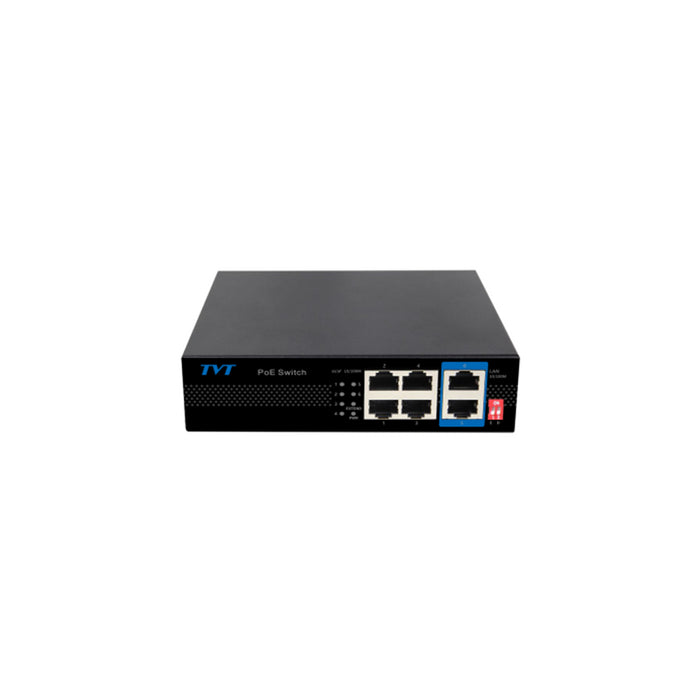Switch Poe De 4 Puertos 10/100 +2 Puertos Rj45 10/100 Con Ia