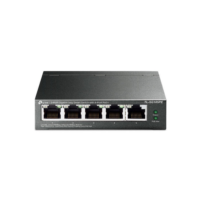 Switch Semigestionables Poe+ Tp-Link Sg105pe 5p Gigabit 4p Poe+ Total Poe 65w Carcasa Metalica