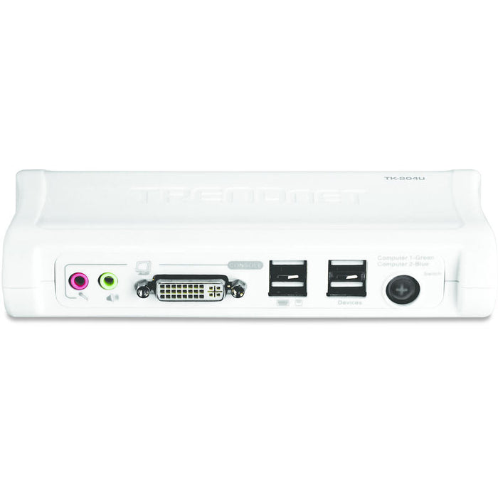 Switch Usb Dvi De 2 Puertos Kvm De Trendnet Con Kit De Audio Tk-204uk