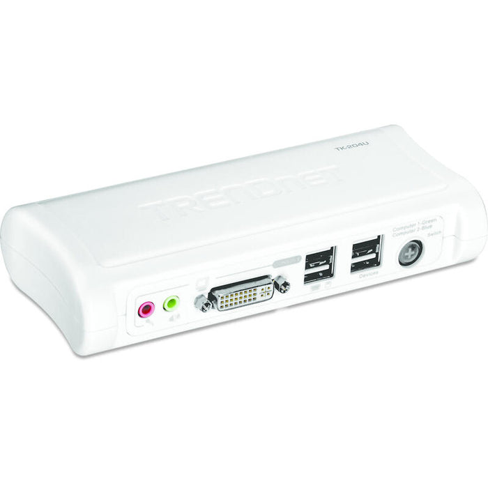 Switch Usb Dvi De 2 Puertos Kvm De Trendnet Con Kit De Audio Tk-204uk