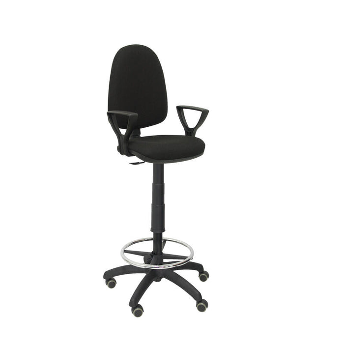 Taburete Ayna Bali Negro Brazos Fijos Ruedas De P