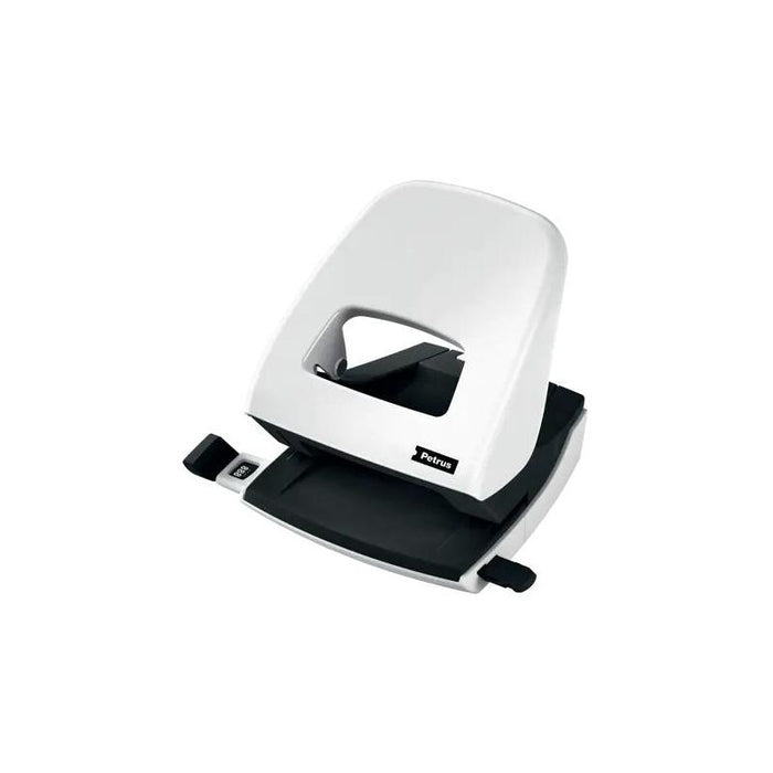 Taladro Petrus 62 Wow Perforador - Hasta 30 Hojas - Marcas De Formato - Punzones 5.5mm - Blanco Metalizado