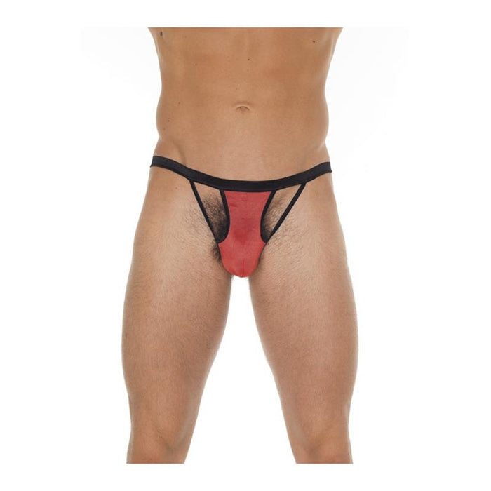 Tanga Con Tiras Rojo Y Negro Talla Única