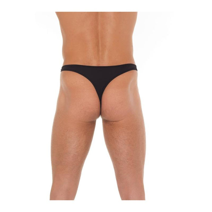 Tanga Negro Con Hebilla Talla Única