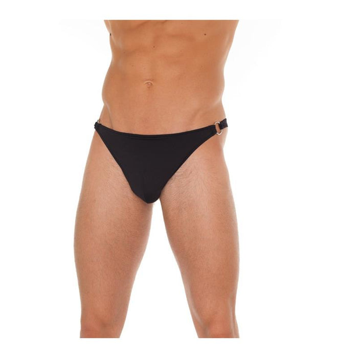 Tanga Negro Con Hebilla Talla Única