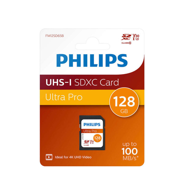 Tarjeta Philips Sdxc 128gb Clase 10 Uhs-I U3 V30 A1