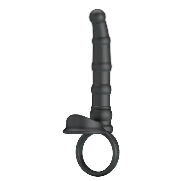 Pretty Love - Tatum Anillo Vibrador Pene Con Plug 10 Vibraciones Negro