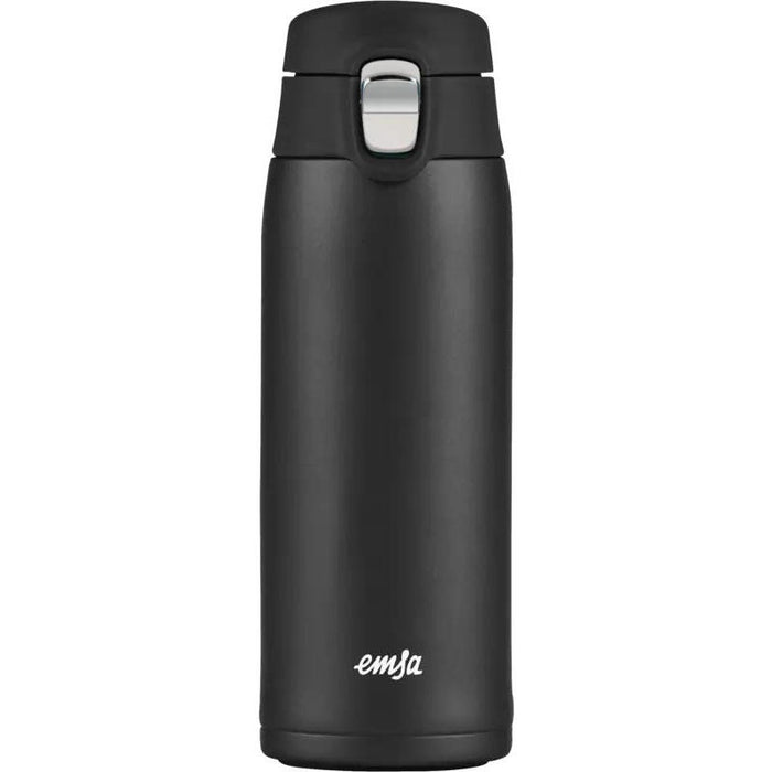 Taza Térmica Emsa Travel Mug  Ligera Negra (Mate), 0,4 Litros, Tapa Abatible N2151700