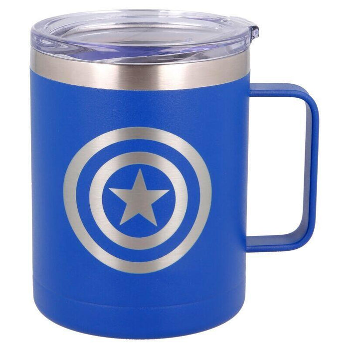 Taza Termo Acero Inoxidable Capitan America Marvel 380ml